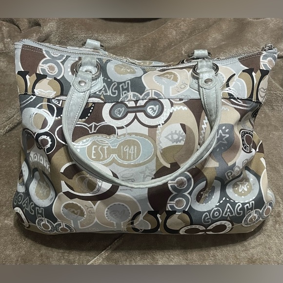 EUC Coach Signature Poppy Pop C Glam Tote Khaki Multi - END OF SUMMER SALE!! - Picture 5 of 15